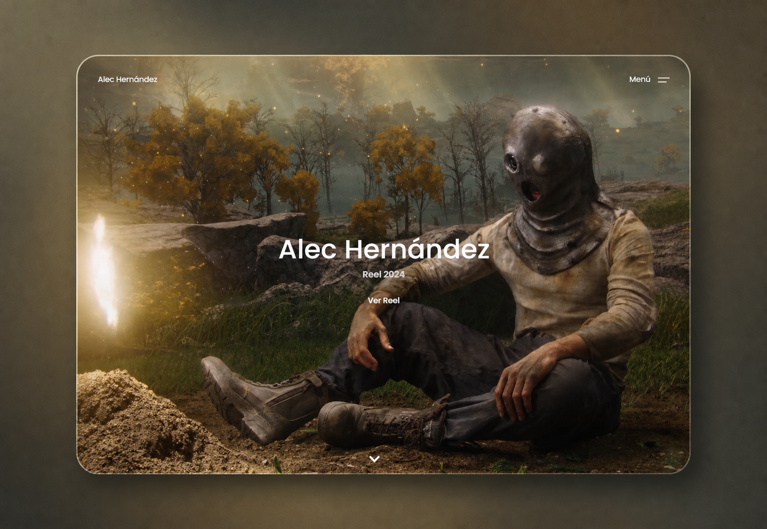 Alec Hernández video portfolio shown in a framed browser interface