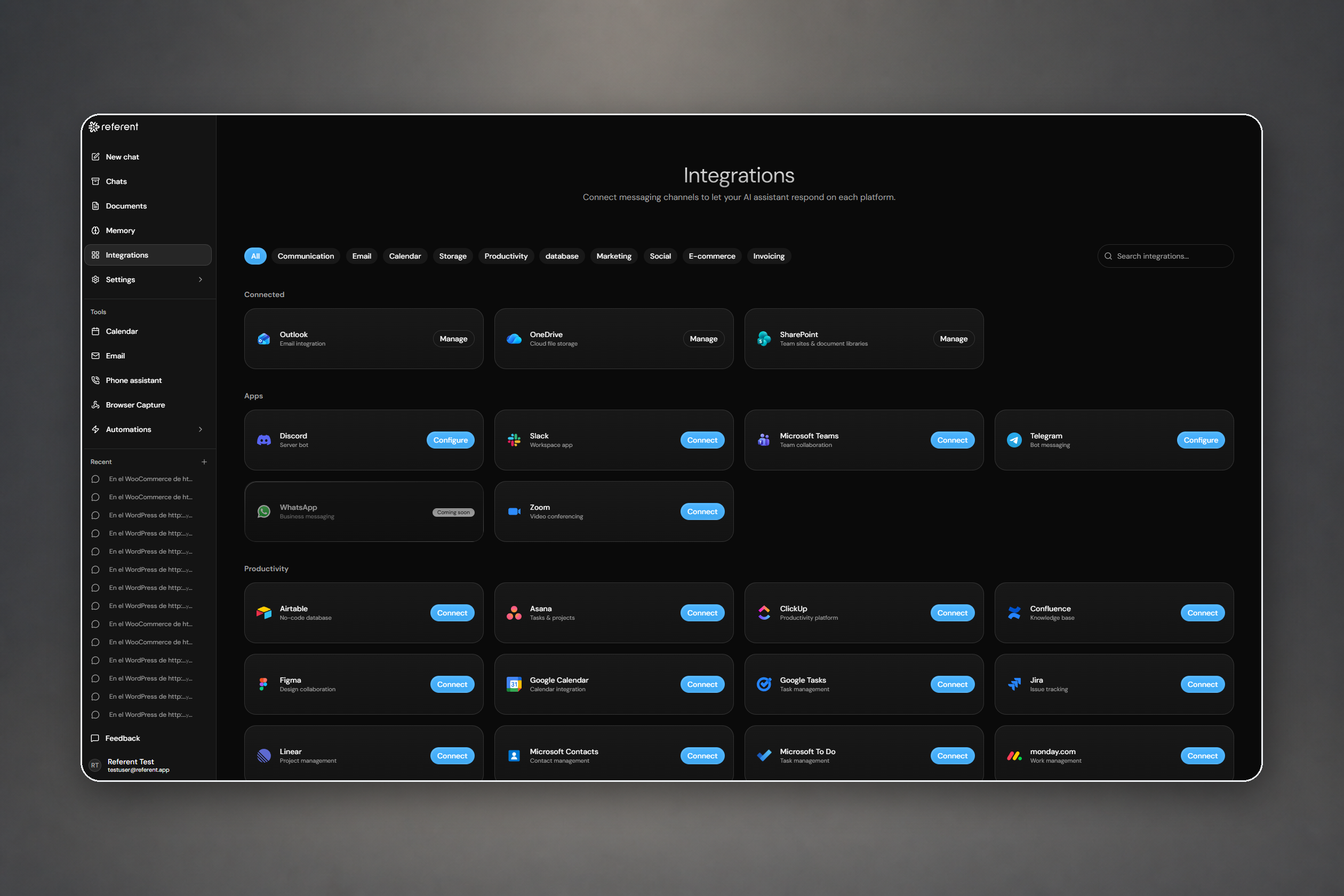 Referent — Connected to the existing stack