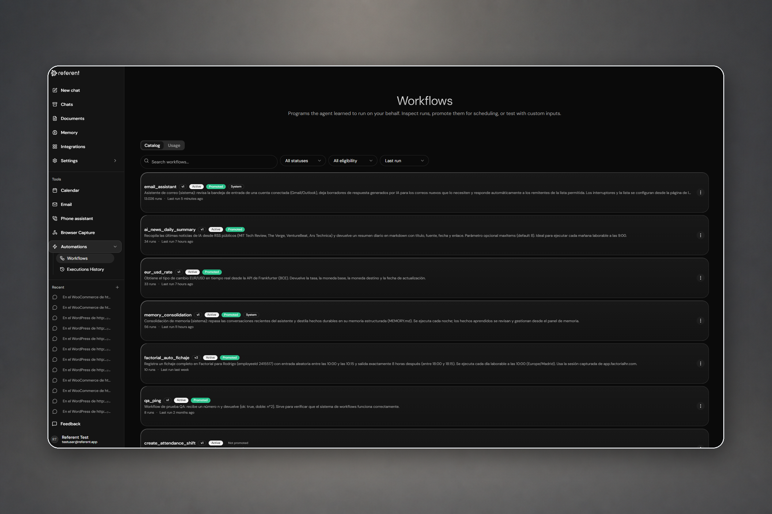Referent — Turn repeated work into a workflow